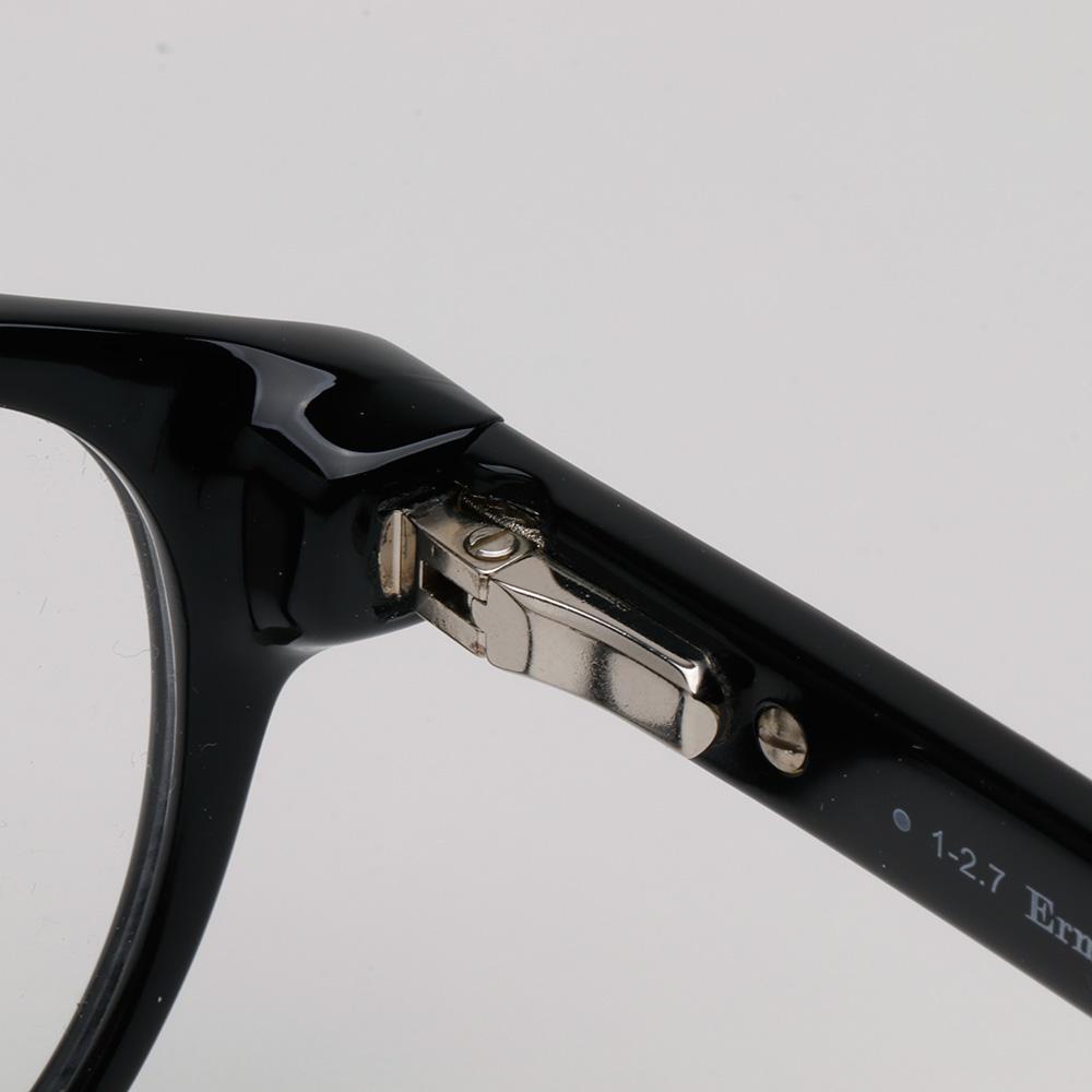 Zegna Black Acetate Rectangular Eyeglass Frames Unisex