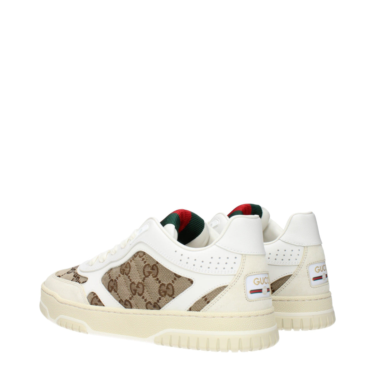 GUCCI White Leather Low Top Sneakers