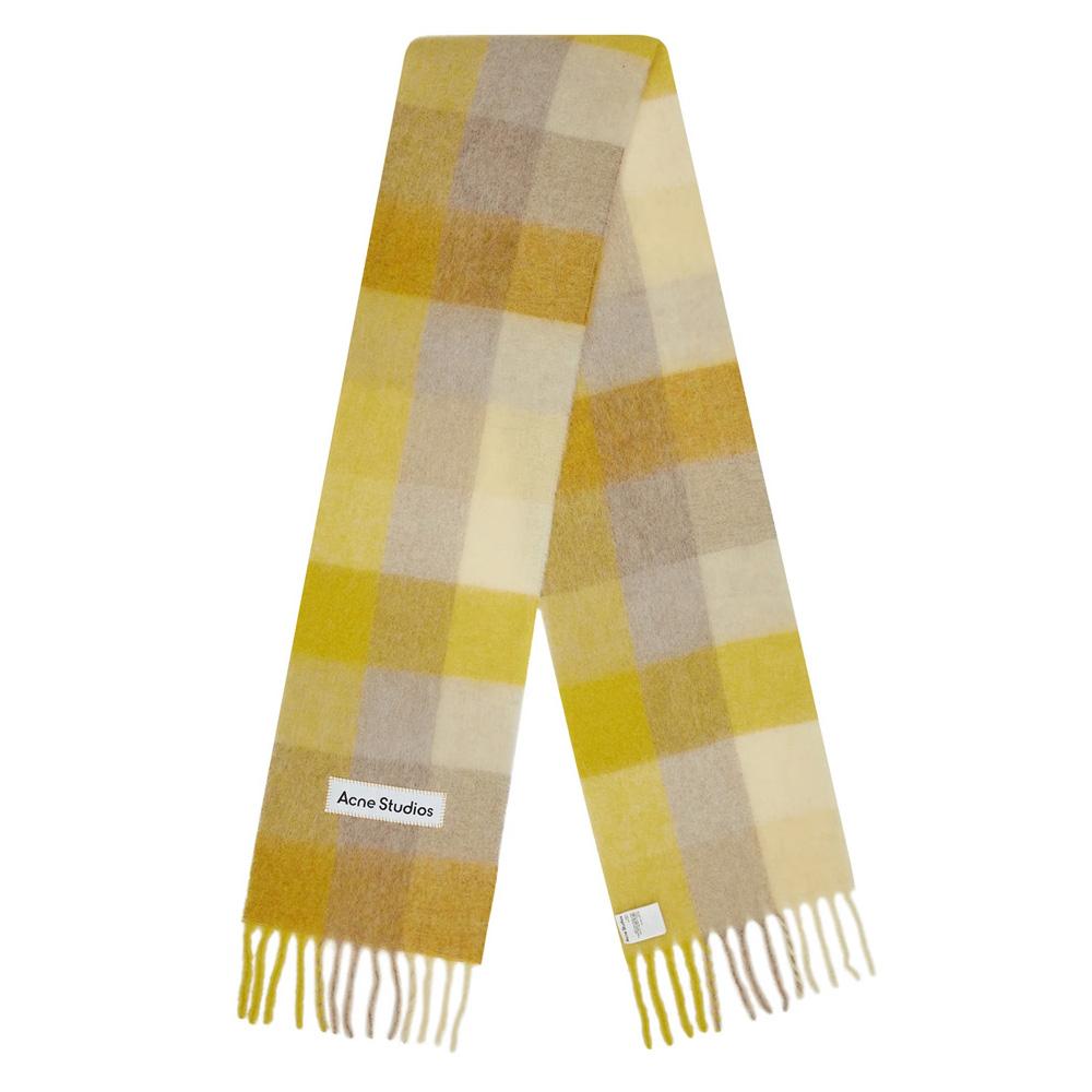 Acne Studios Signature Logo Patch Check Scarf Multi Color Scarf