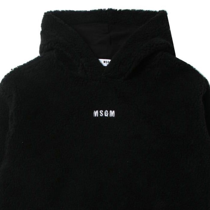MSGM Kids Women Logo Embroidered Wool Hoodie