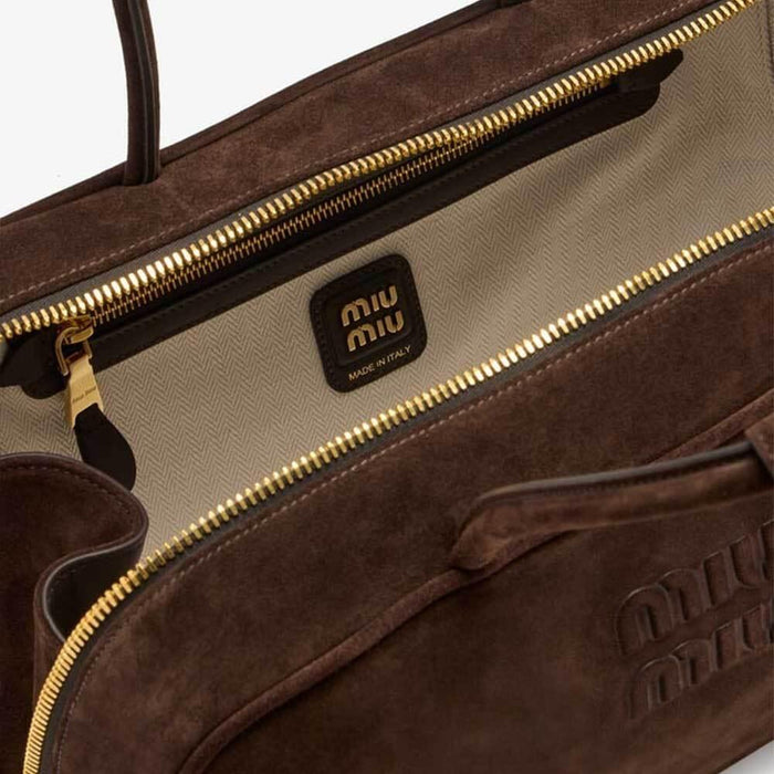Miu Miu Suede Bow Large Tote Bag 5BB117 2CSS F0003