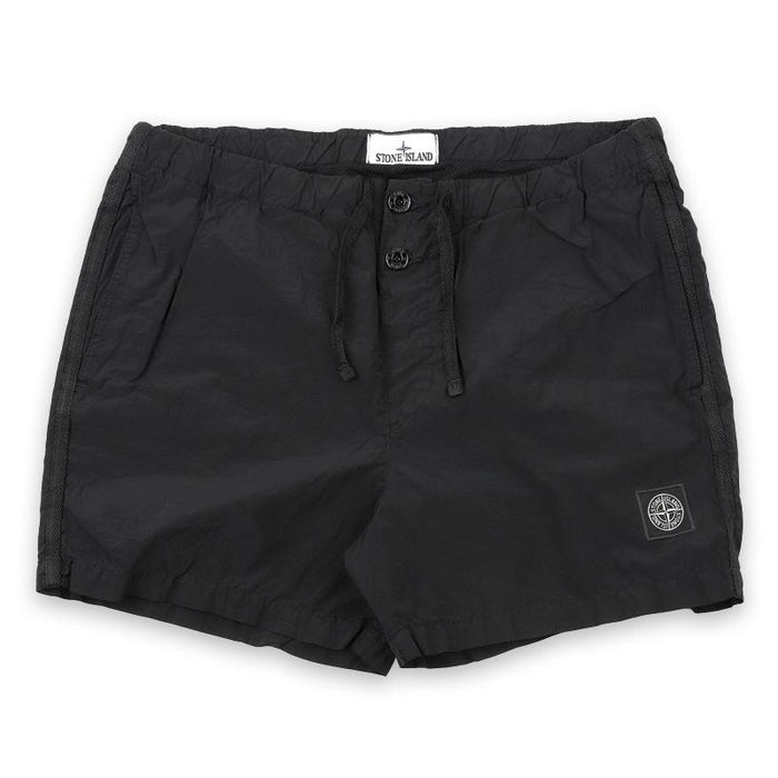 STONE ISLAND Compass Logo Patch Nylon Metal Swim Shorts Black Men