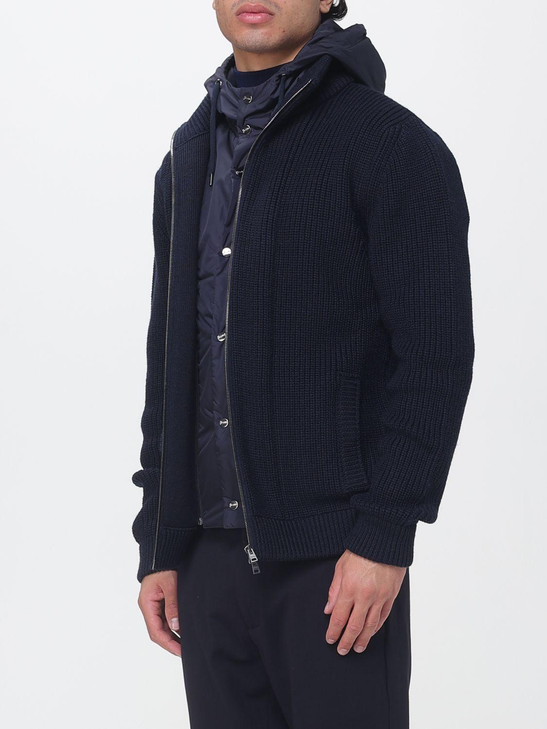 Herno Men's Zip-Up Knit Cardigan Navy