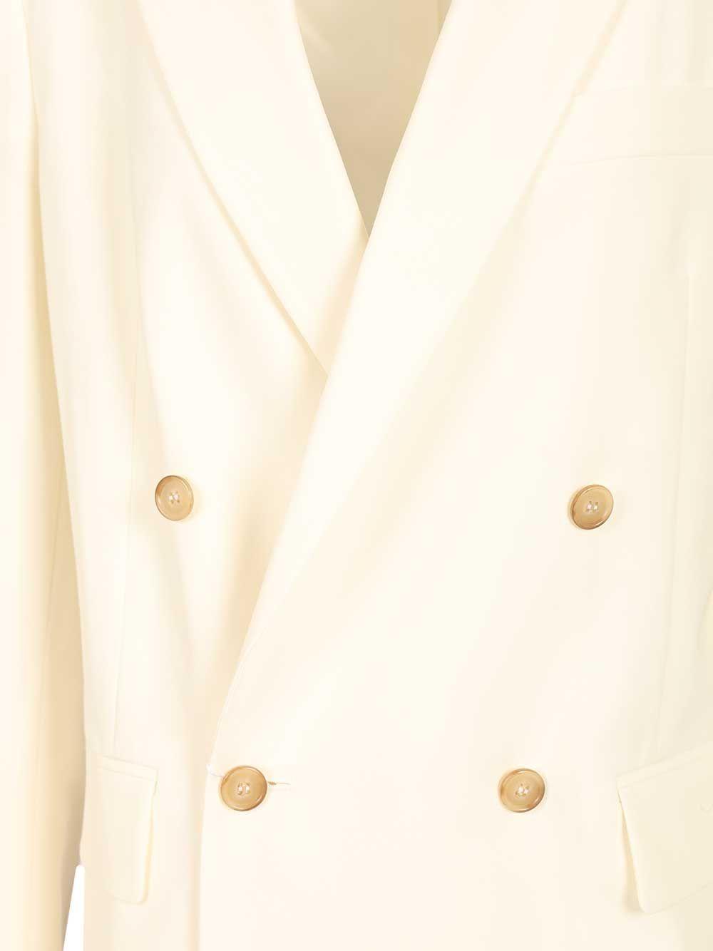 Maison Margiela Casual Blazer Jacket SS26 Beige Wool Blend