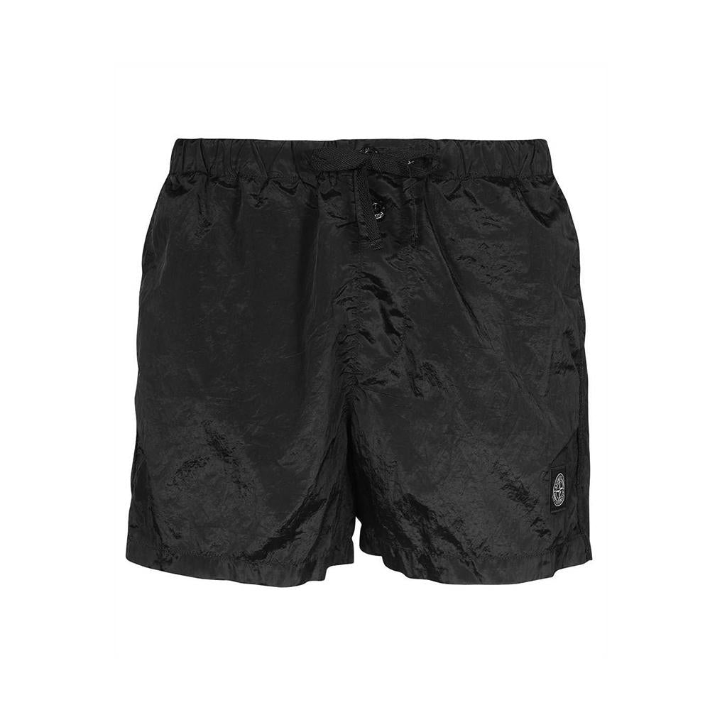 STONE ISLAND Black Logo Swim Shorts