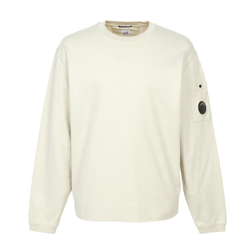 CP Company Men’s Long Sleeve T-Shirt White Cotton Top