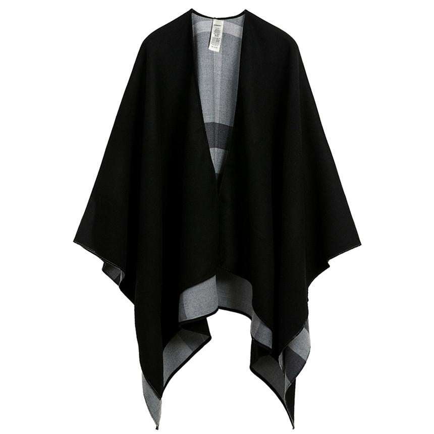 BURBERRY Reversible Black Poncho Cape Jacket