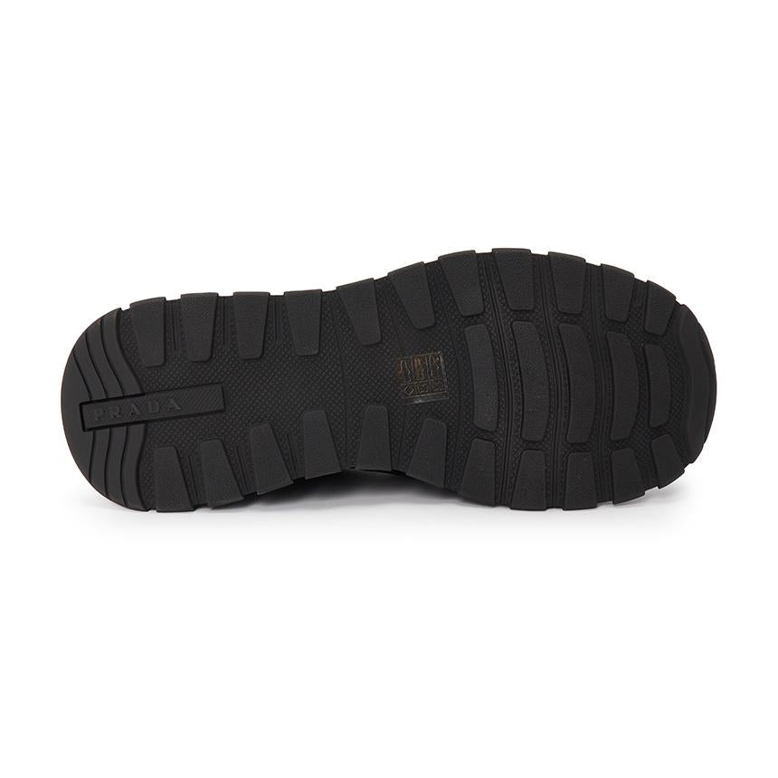 PRADA Black Leather Low-Top Sneakers for Men