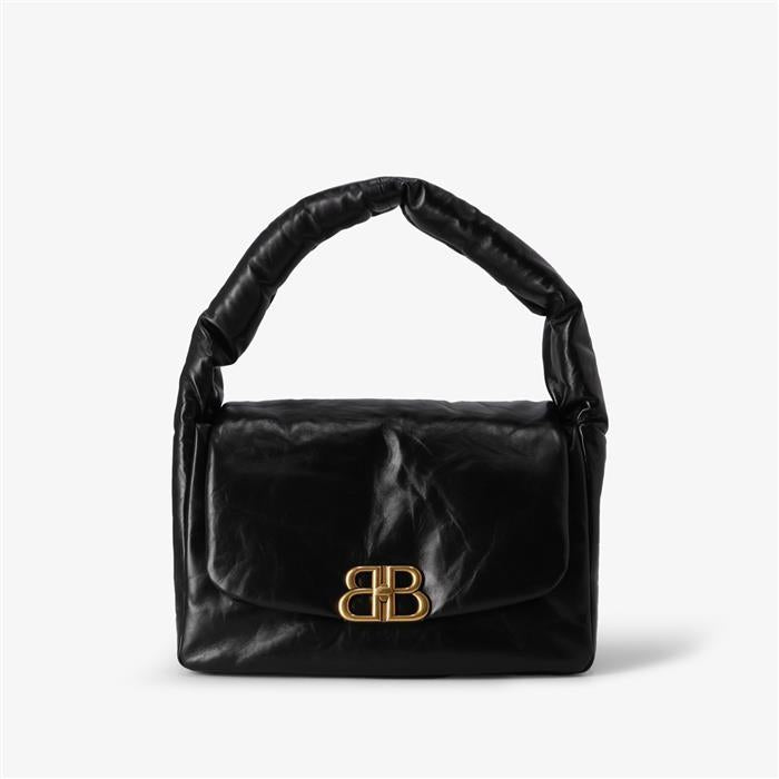 BALENCIAGA Monaco Medium Sling Bag Black Leather Shoulder Bag