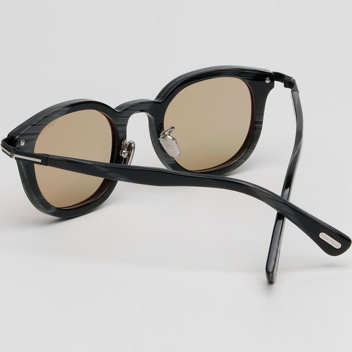 TOM FORD Black Gray Pattern Acetate Asian Fit Brown Tint Sunglasses TF1151D 63E