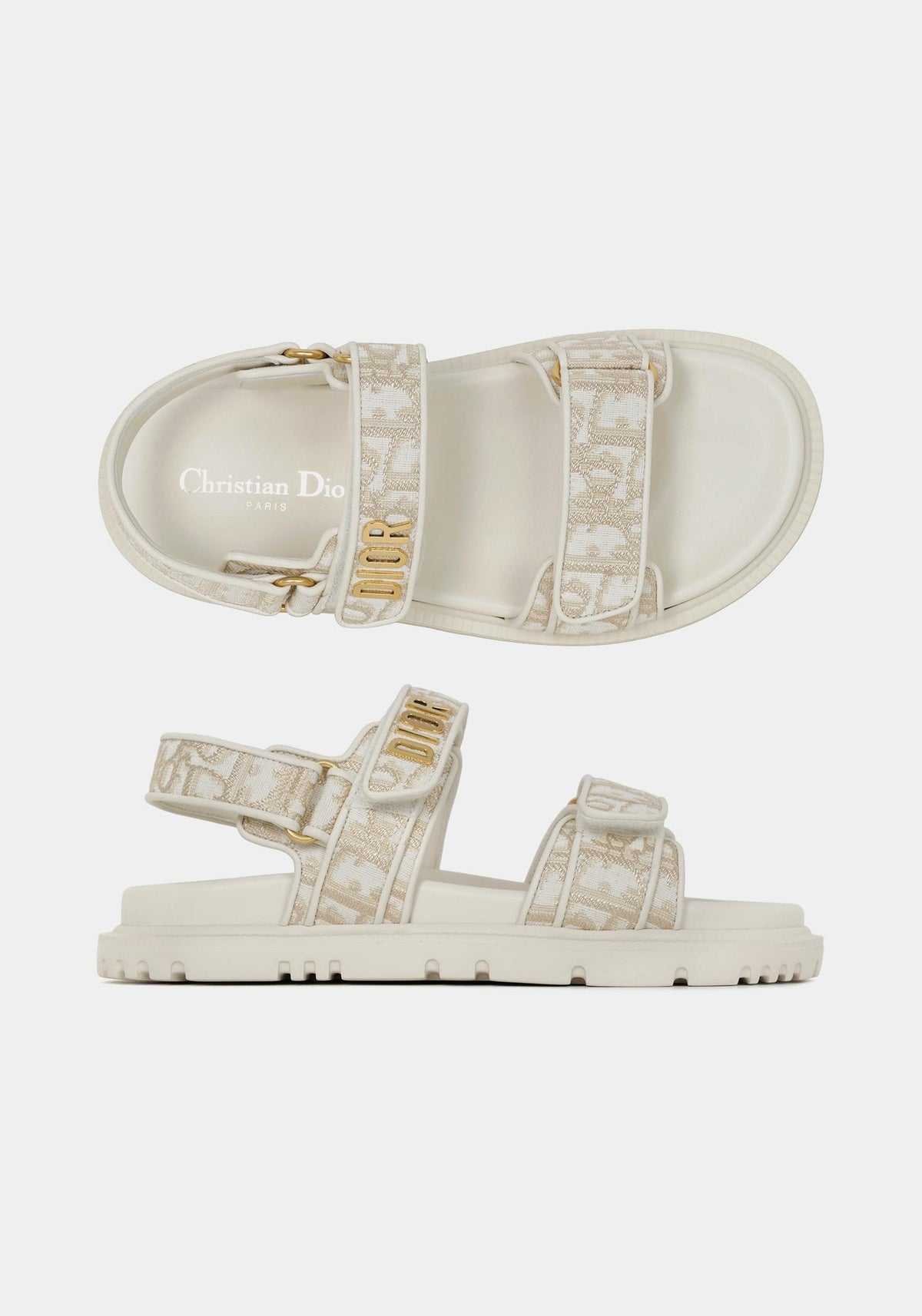 DIOR White Gold Act Oblique Strap Sandals KCO170OFI 62K