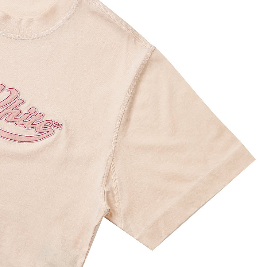OFF WHITE Womens Baseball Rosso Crop T-Shirt
