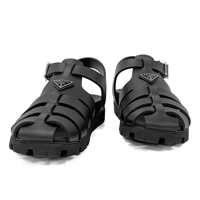 PRADA Rubber Fisherman Sandals with Triangle Logo