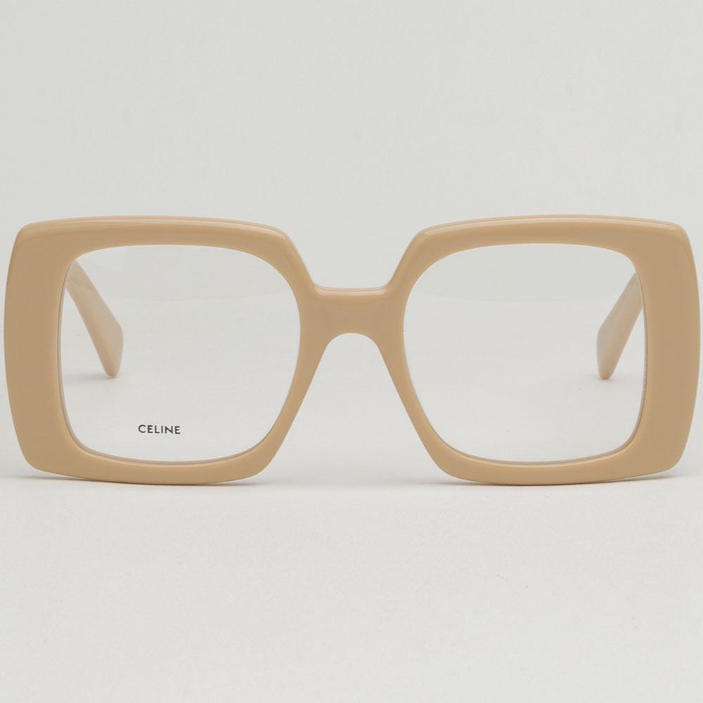 CELINE Beige Triomphe Square Acetate Eyeglass Frames Unisex CL50121I 057