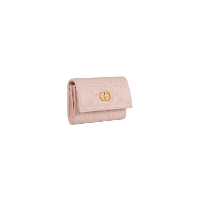 DIOR Jolie Glycine Leather Card Holder Coin Purse