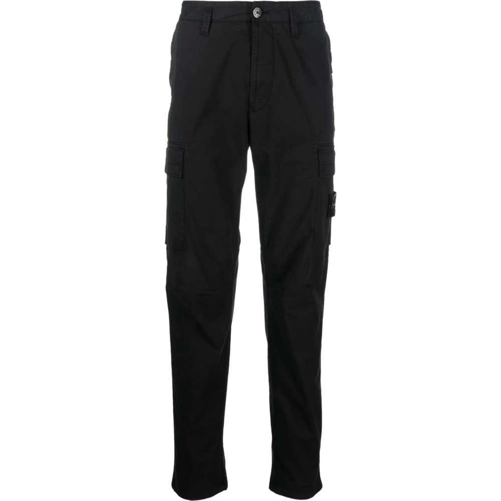 STONE ISLAND Black Woven Patch Cargo Pants Unisex S153100304 S0010 V0029