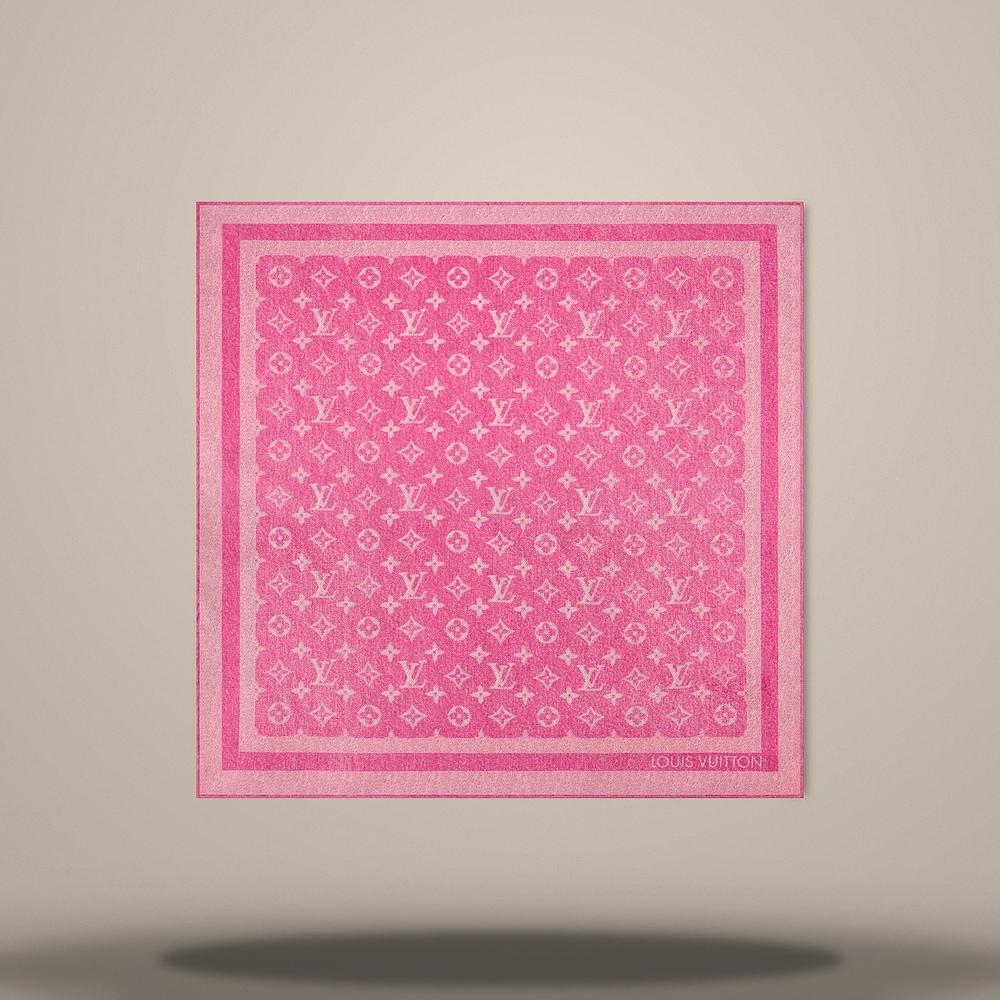 Louis Vuitton Monogram Denim Silhouette Square Scarf 55 Denim Fuchsia M98168