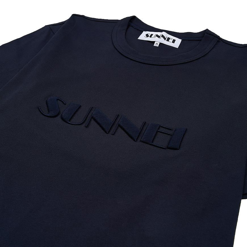 SUNNEI Men’s Big Logo Embroidered Short Sleeve T-Shirt Navy