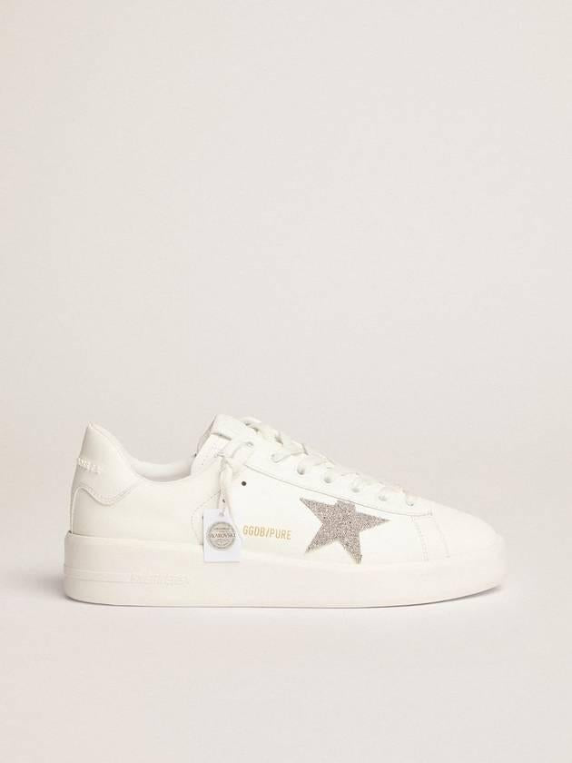 GOLDEN GOOSE Silver Swarovski Crystal Star White Low-Top Sneakers