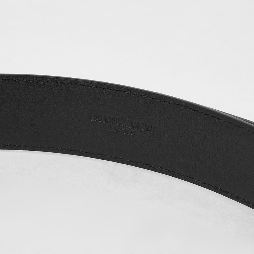 Saint Laurent LA 66 Buckle Leather Belt Black Women’s