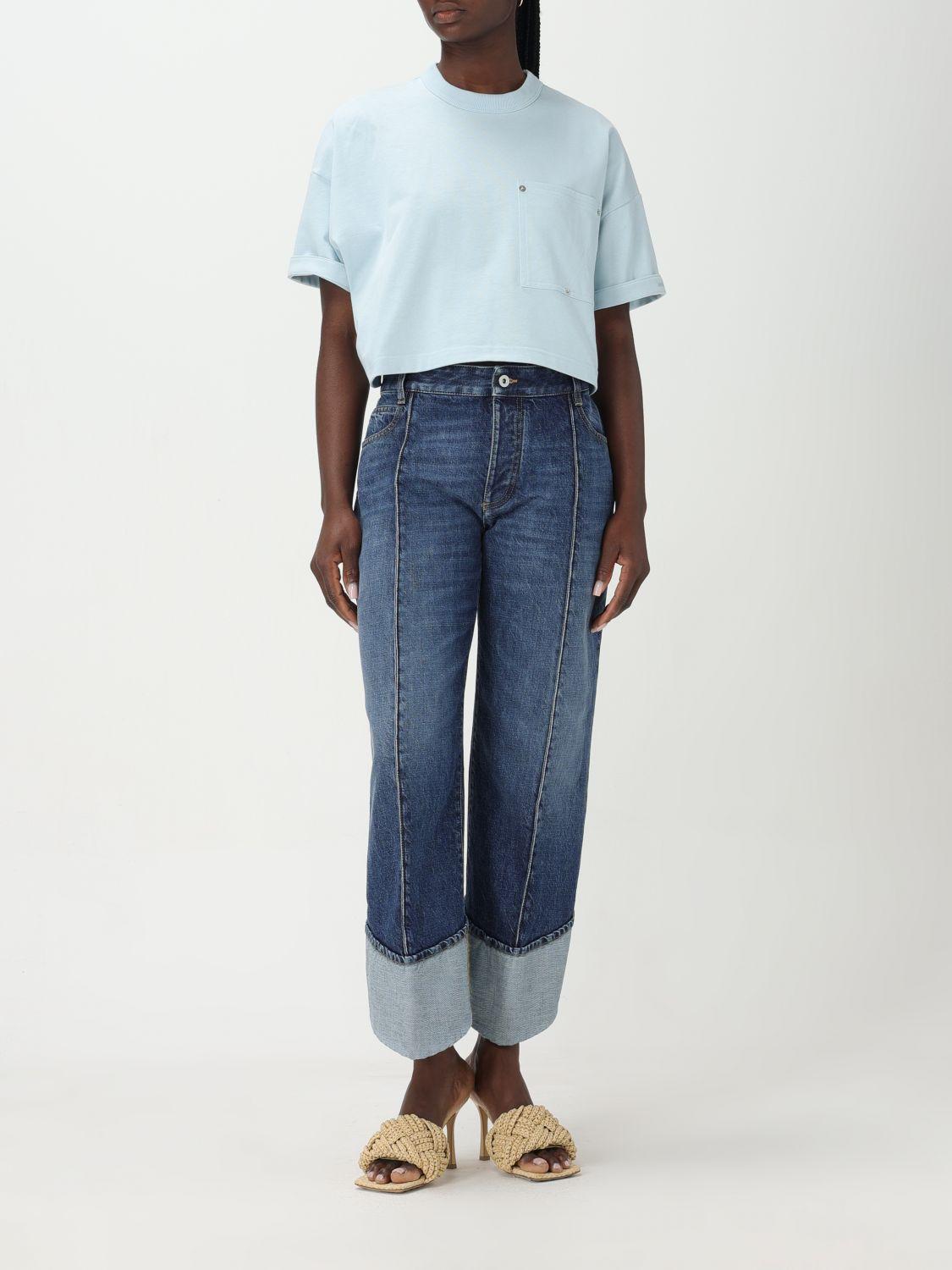 Bottega Veneta Short Sleeve Cotton T-Shirt Navy Women’s