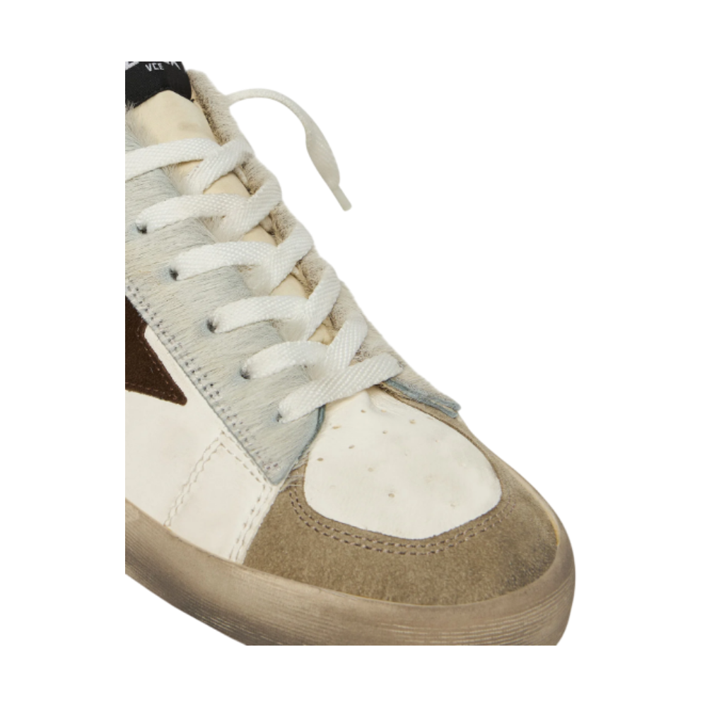 GOLDEN GOOSE White Brown Star Detail Low Top Sneakers Men