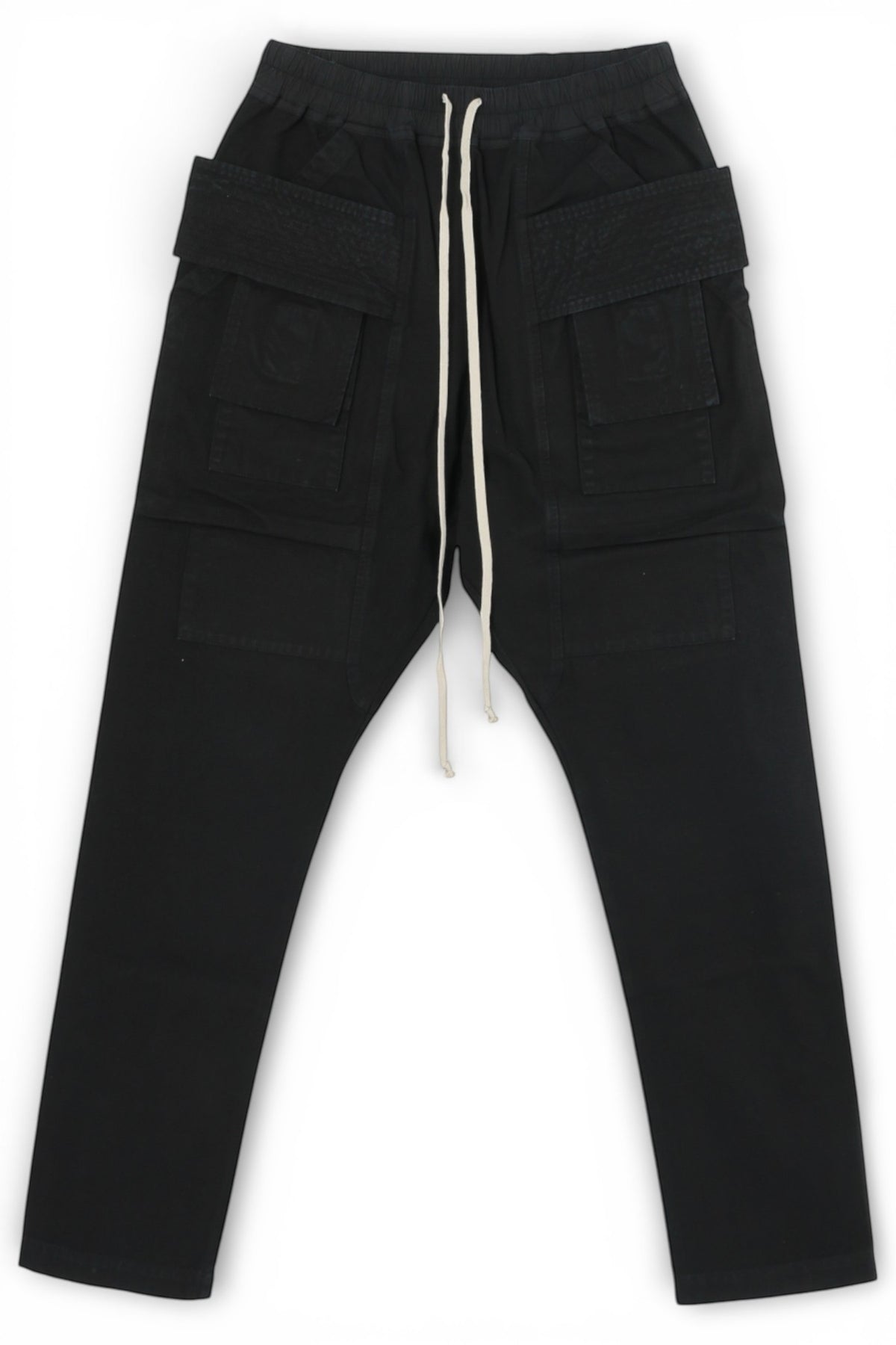 Rick Owens DRKSHDW Black Cotton Canvas Creatch Cargo Pants DU01E3376 CVS 09