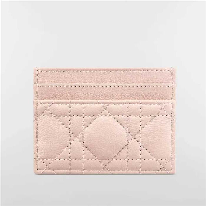 DIOR Caro Freesia Leather Card Holder Wallet