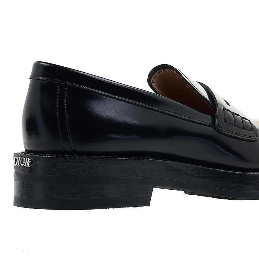 DIOR MEN Black Leather Carlo Loafers