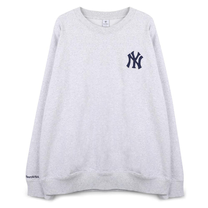 SPORTY&RICH Heritage Yankees Serif Crewneck Sweatshirt Gray Uni ST071610300 GY03