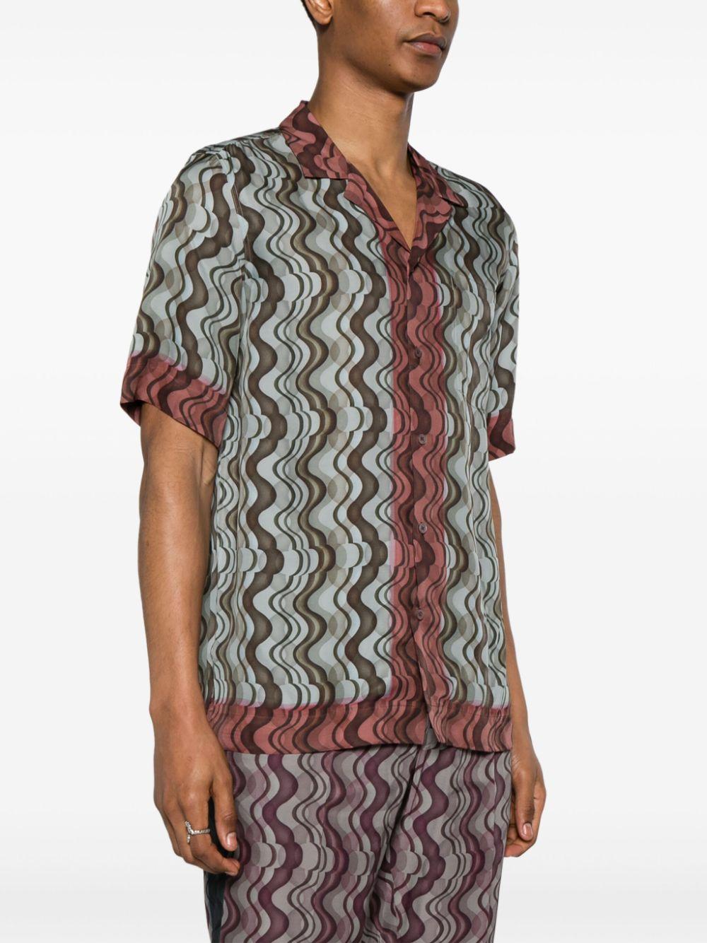 Dries Van Noten Brown Viscose Short Sleeve Shirt 241 020725 8099 703