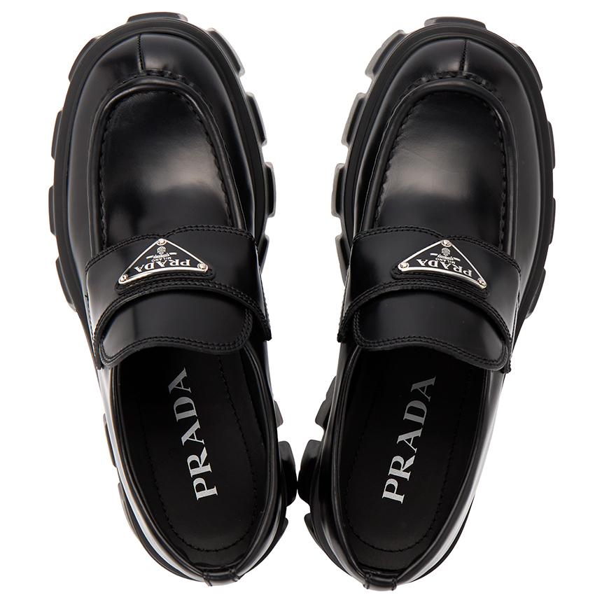 PRADA Brushed Leather Monolith Women’s Loafers 1D649M B4L F0002