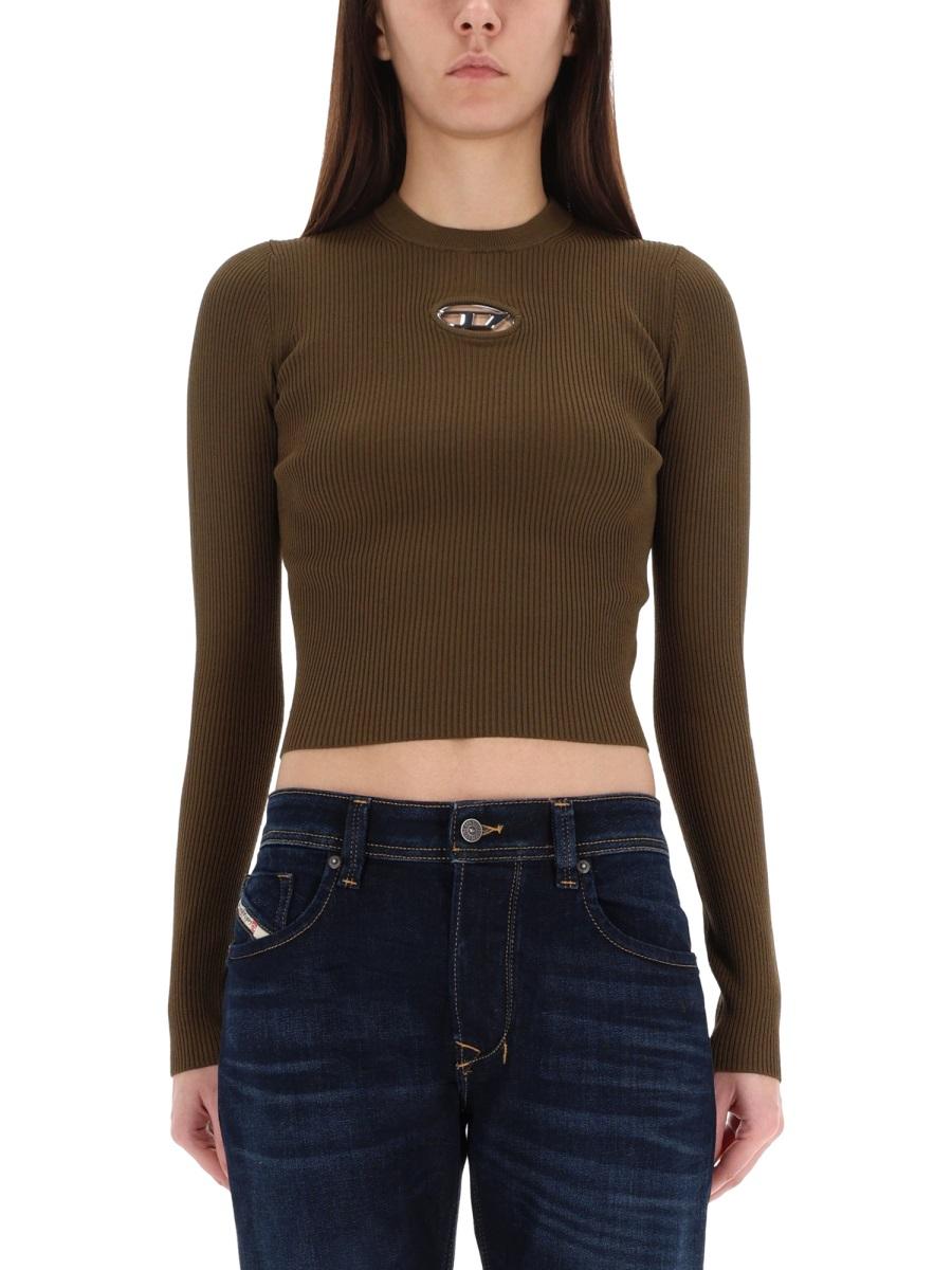 DIESEL Long Sleeve T-Shirt Black Cotton Womens Top
