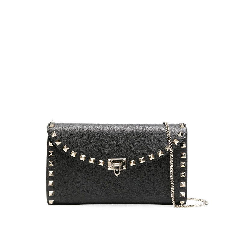 VALENTINO Chain Wallet Crossbody Bag Black Mini Women’s