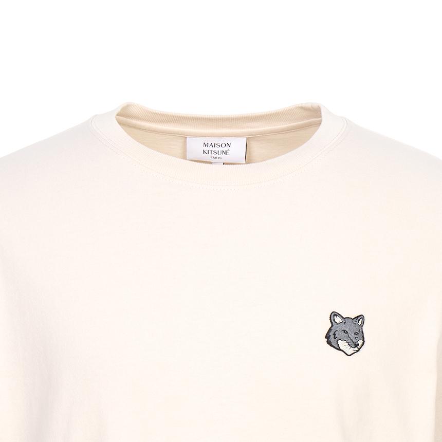 Maison Kitsune Fox Head Logo Men’s Short Sleeve T-Shirt White Cotton