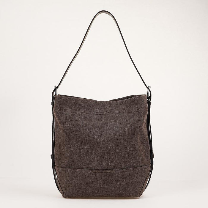 Lemaire Unisex Small Belted Tote Bag Brown Leather