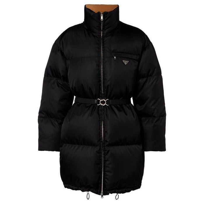 PRADA Re-Nylon Belted Women’s Down Jacket Black