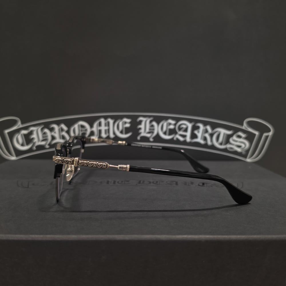 Chrome Hearts Black Silver Vertical Smile 2 Eyeglasses Unisex