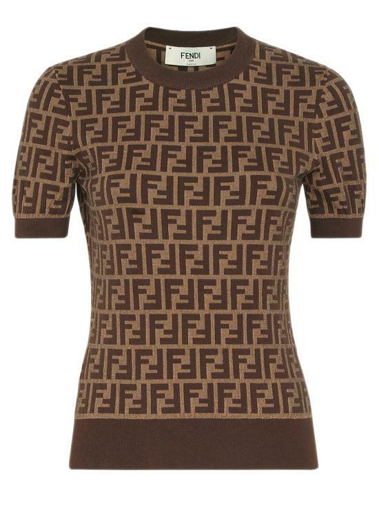 FENDI FF Logo Cotton Round Neck Sweater