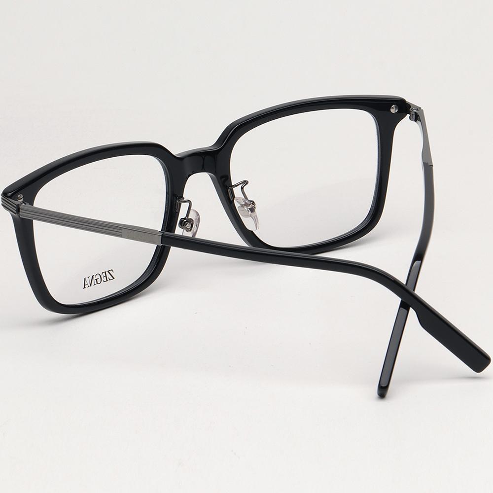 Zegna Unisex Square Acetate Eyeglass Frames EZ5265 H 001