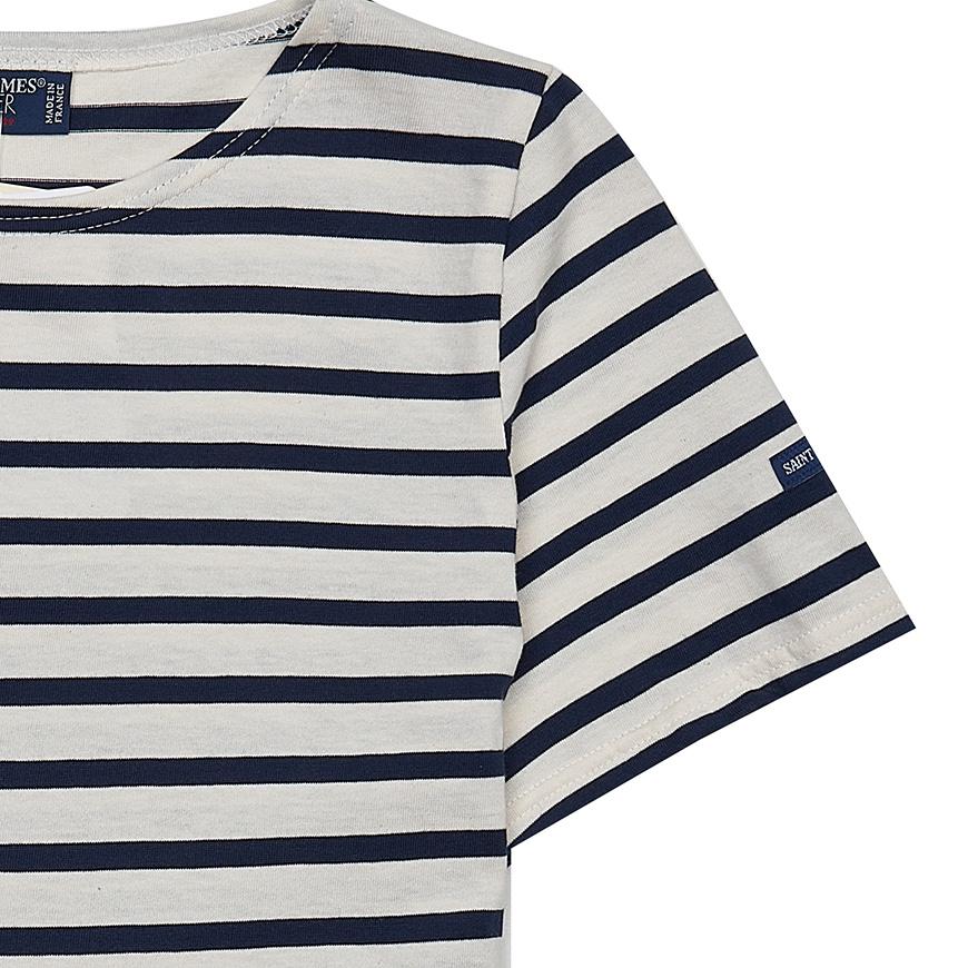 Saint James Ecru/Navy Stripe Etoile Short Sleeve T-Shirt Women