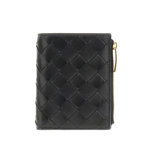 Bottega Veneta Intrecciato Leather Medium Wallet Black