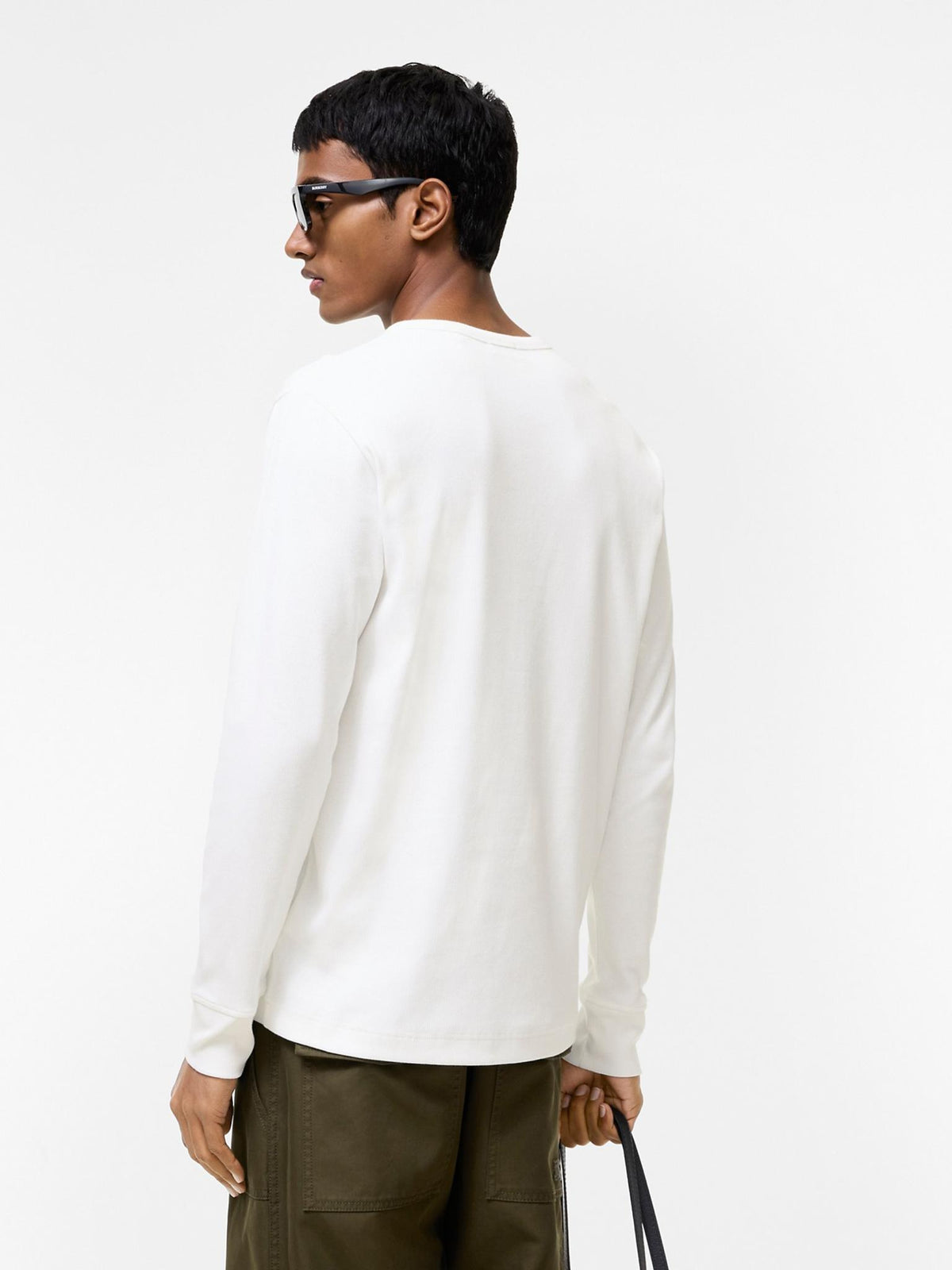 BURBERRY Logo Long Sleeve Cotton Shirt