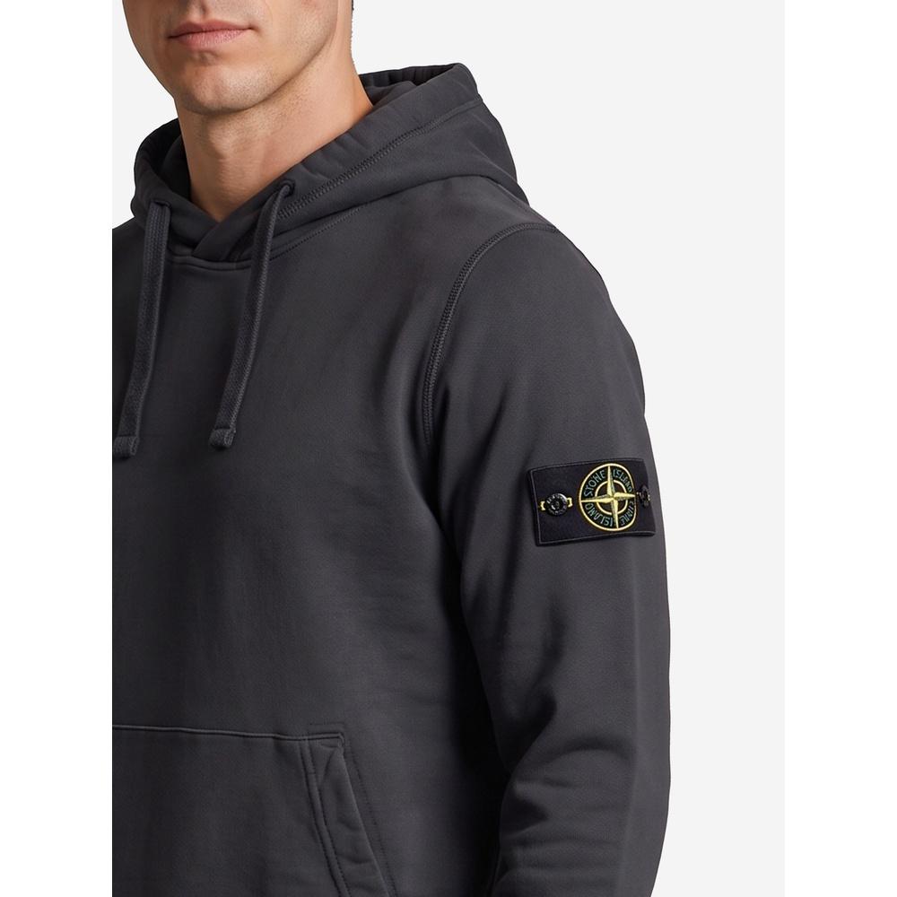 STONE ISLAND Organic Cotton Fleece Men’s Hoodie Pullover Navy