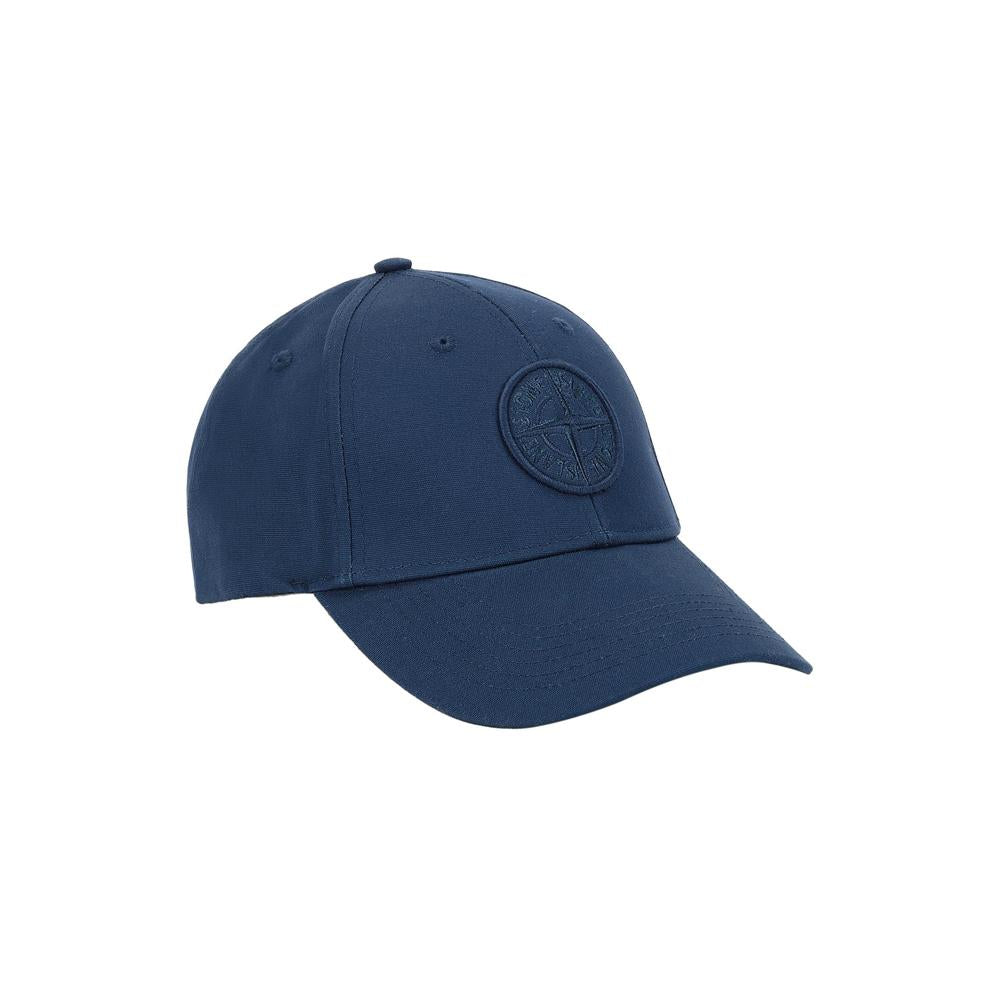 STONE ISLAND Dark Blue Logo Embroidered Cotton Cap