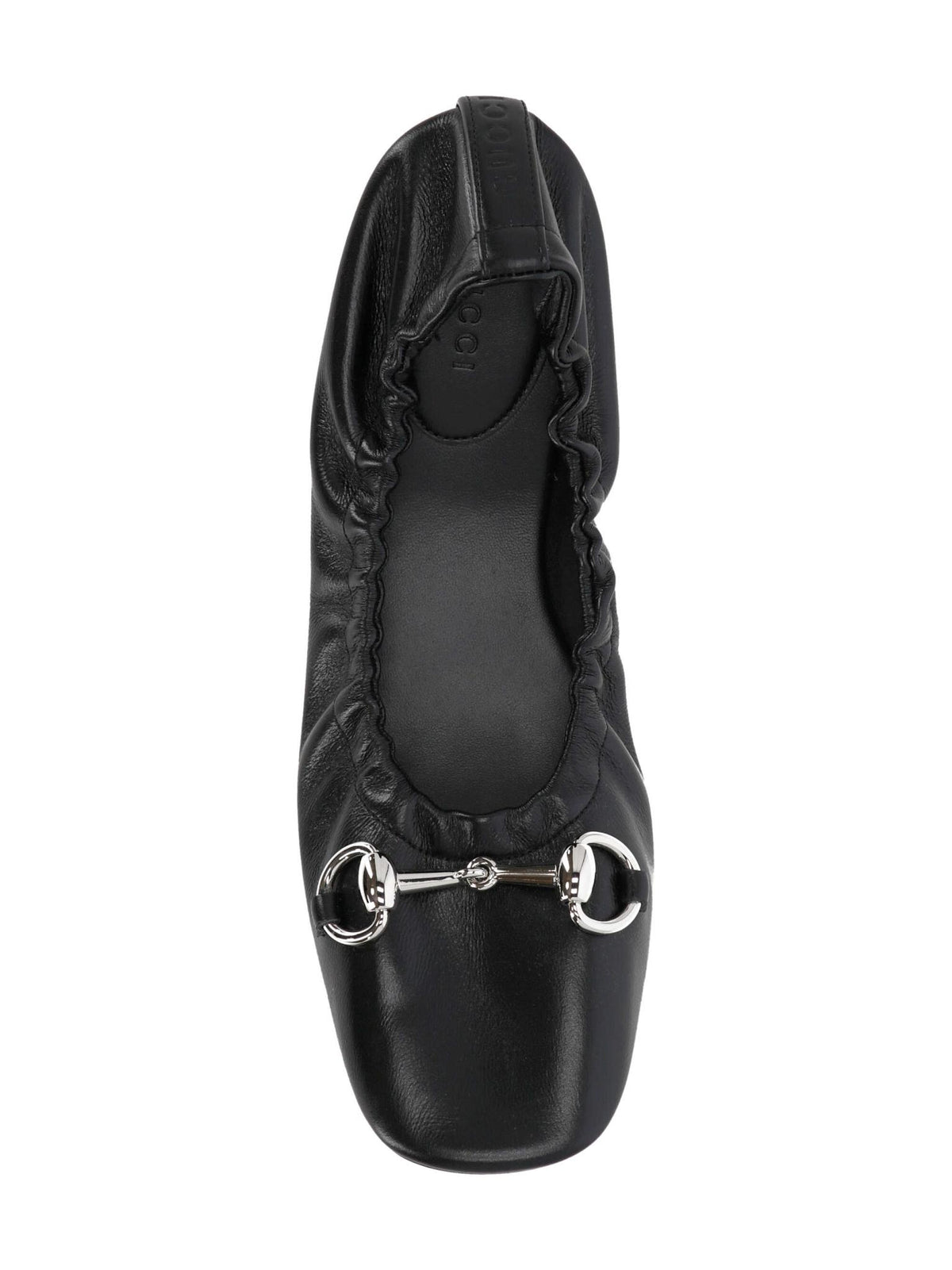 GUCCI Black Leather Flat Shoes