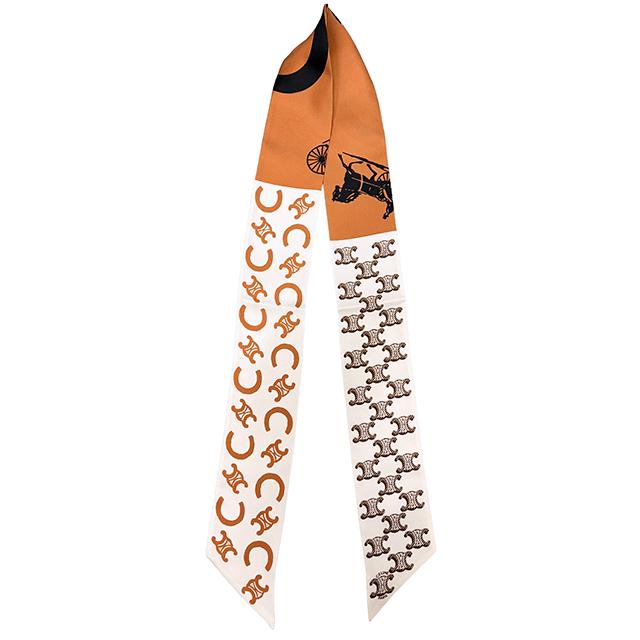 CELINE Triomphe Lavalliere Silk Twill Scarf AA0A62W99 GDB8