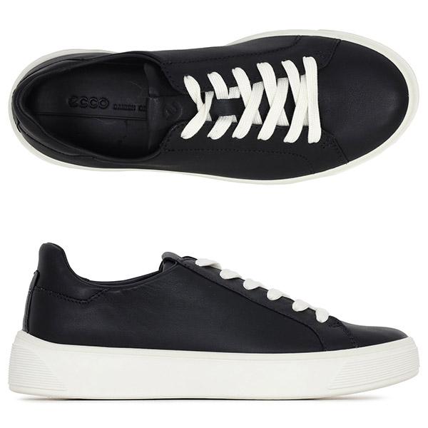 ecco Black Leather Street Tray W Low-Top Sneakers 291143 01001 BLACK