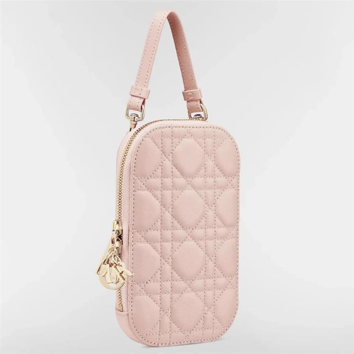 DIOR Lady Dior Call in Dior Phone Holder Shoulder Bag Pink