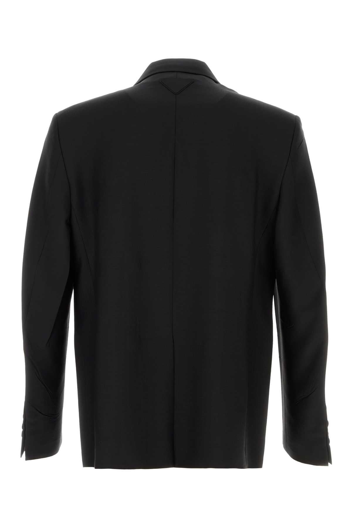 PRADA Black Wool Single-Breasted Suit Jacket